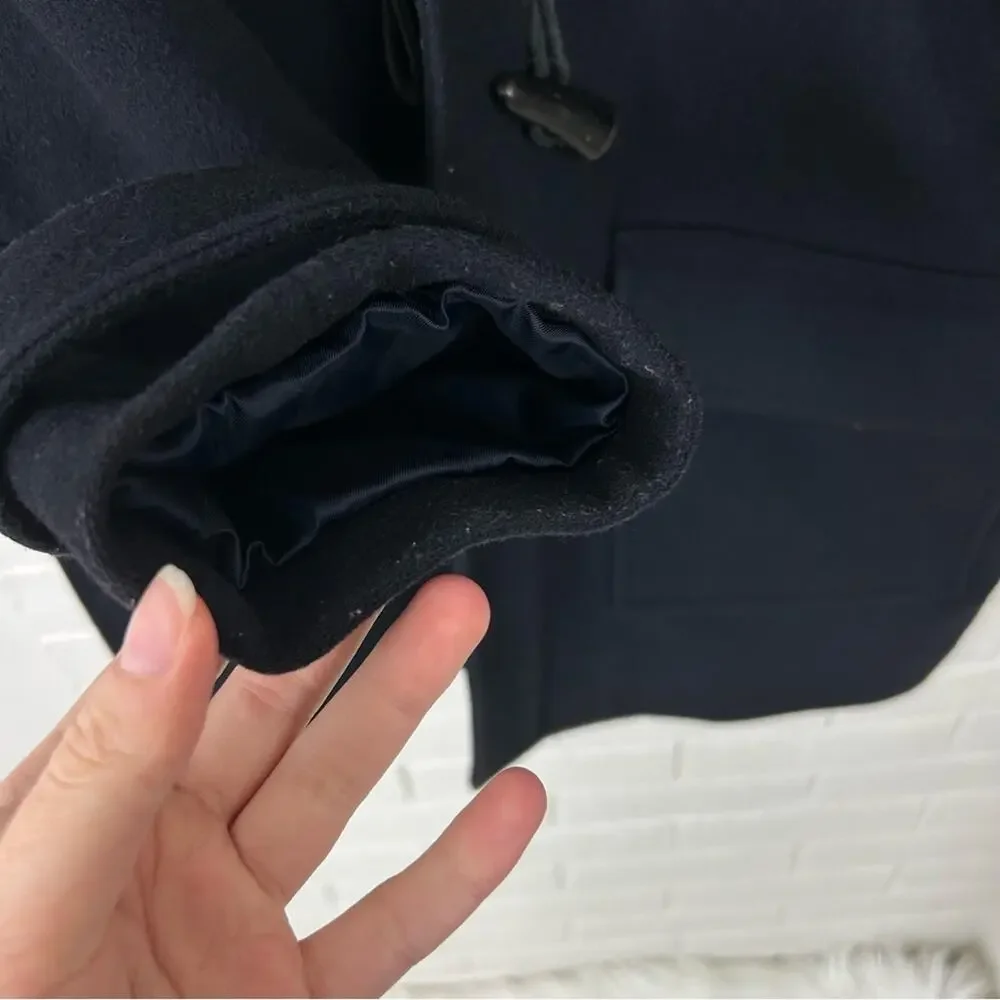 Lands’ End Navy 100% Wool Toggle Coat Size M 10-12 - Picture 9 of 16